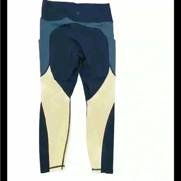 Athleta Womens Size Medium Teal Side Pockets Athletic Workout Leggings - Picture 2 of 4